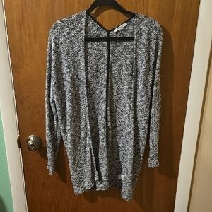 American Eagle Outfitters Black White Flecked Knit Open Cardigan S